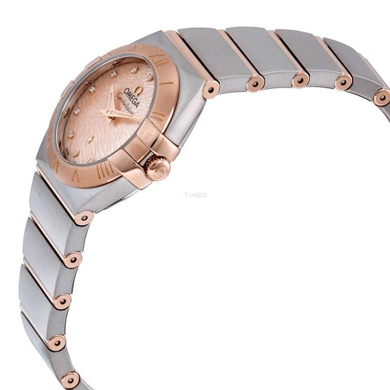 Omega,Constellation 24mm,24mm,Red Gold,Stainless Steel,Pink,Quartz,30000hours,In-house Caliber,123,123.20.24.60.57.003