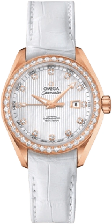 Omega,Aqua Terra 34mm,34mm,Red Gold,Silver White,Automatic,Date,Co-Axial Escapement,231,231.58.34.20.55.002