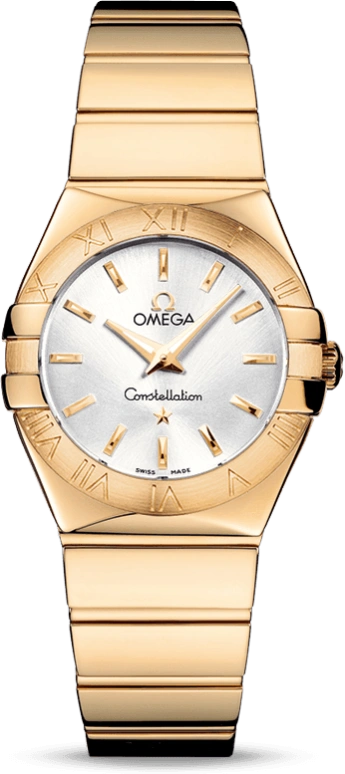 Omega,Constellation 27mm,27mm,Yellow Gold,Silver,Quartz,30000hours,In-house Caliber,123,123.50.27.60.02.004