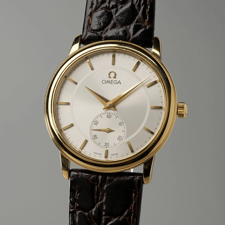 Omega,De Ville 34mm,34mm,Yellow Gold,Silver,White,Handwound,In-house Caliber,Sapphire,125,125.0050