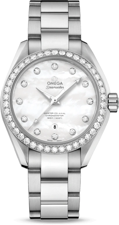 Omega,Aqua Terra 34mm,34mm,Stainless Steel,White,Automatic,Date,Zodiac Indications,Co-Axial Escapement,231,231.15.34.20.55.002
