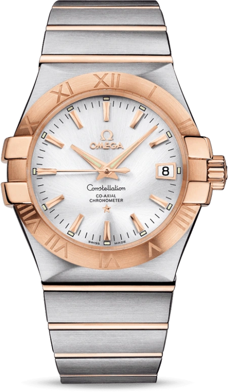 Omega,Constellation 35mm,35mm,Red Gold,Stainless Steel,Silver,Automatic,Date,Co-Axial Escapement,123,123.20.35.20.02.001