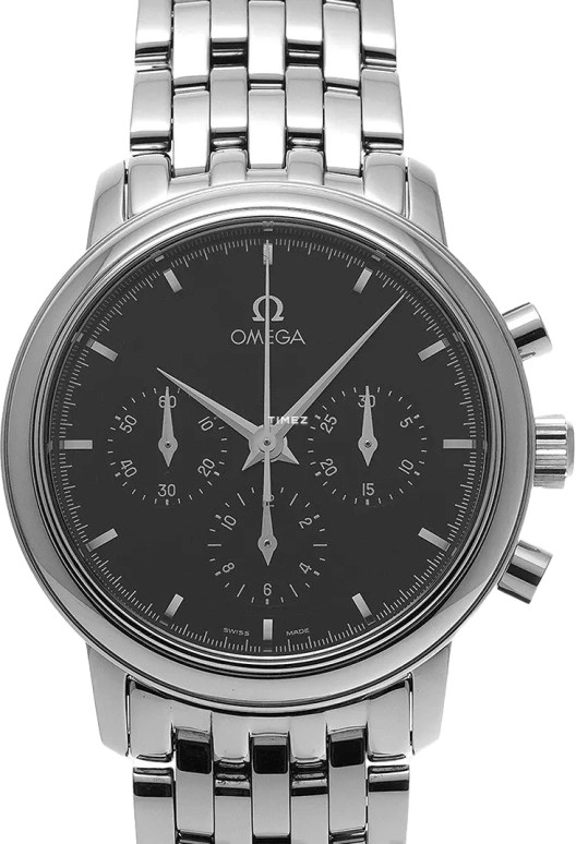 Omega,De Ville 36.10mm,36.10mm,Stainless Steel,Black,Handwound,Chronograph,48hours,4540,4540.51.00