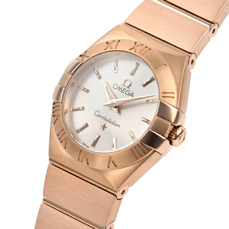 Omega,Constellation 24mm,24mm,Red Gold,Silver,Quartz,30000hours,In-house Caliber,123,123.50.24.60.02.001