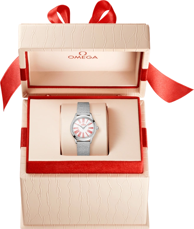 Omega,De Ville 26mm,26mm,Stainless Steel,White,Quartz,In-house Caliber,Sapphire,Crystal Glass,428,428.15.26.60.04.003