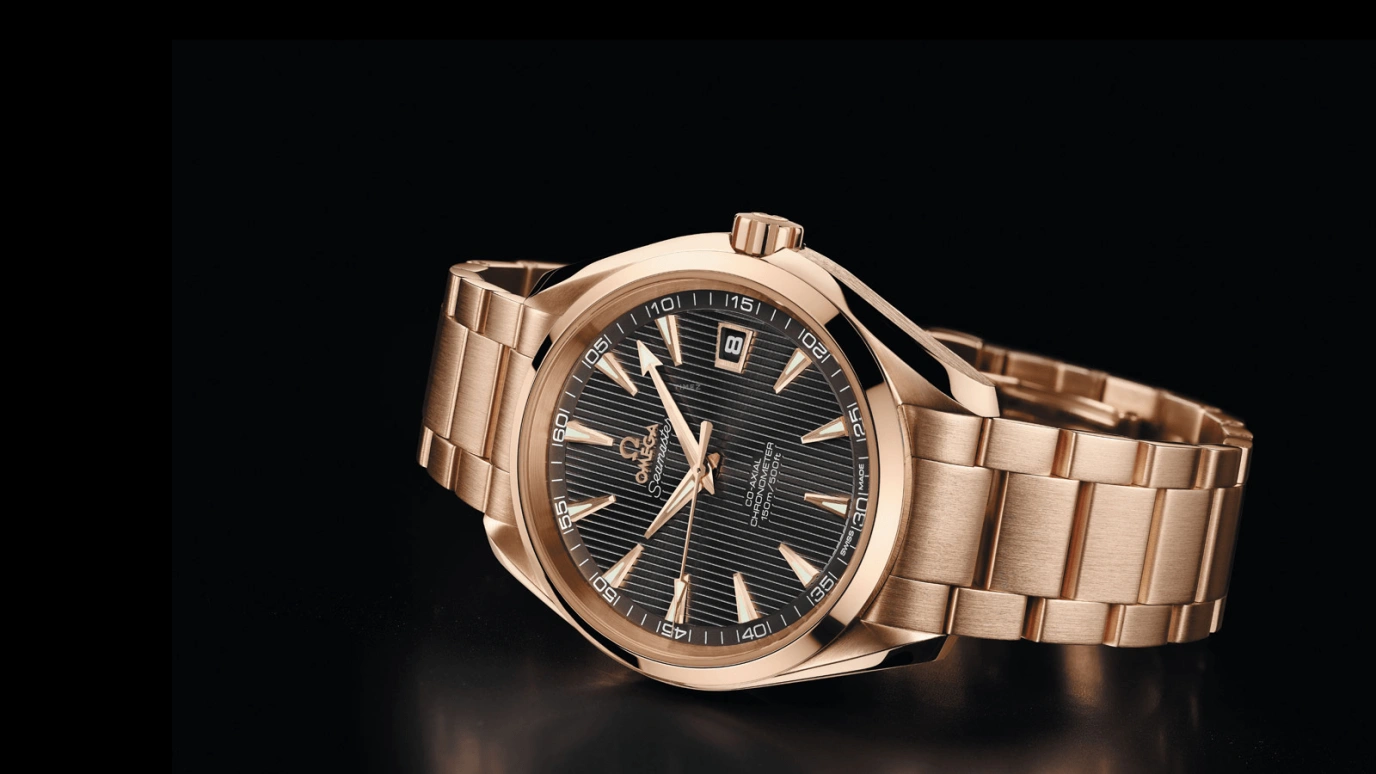 Omega,Aqua Terra 41.50mm,41.50mm,Red Gold,Grey,Automatic,Date,Co-Axial Escapement,231,231.50.42.21.06.001