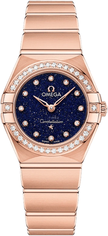 Omega,Constellation 25mm,25mm,Sedna Gold,Blue,Quartz,In-house Caliber,Sapphire,131,131.55.25.60.53.002