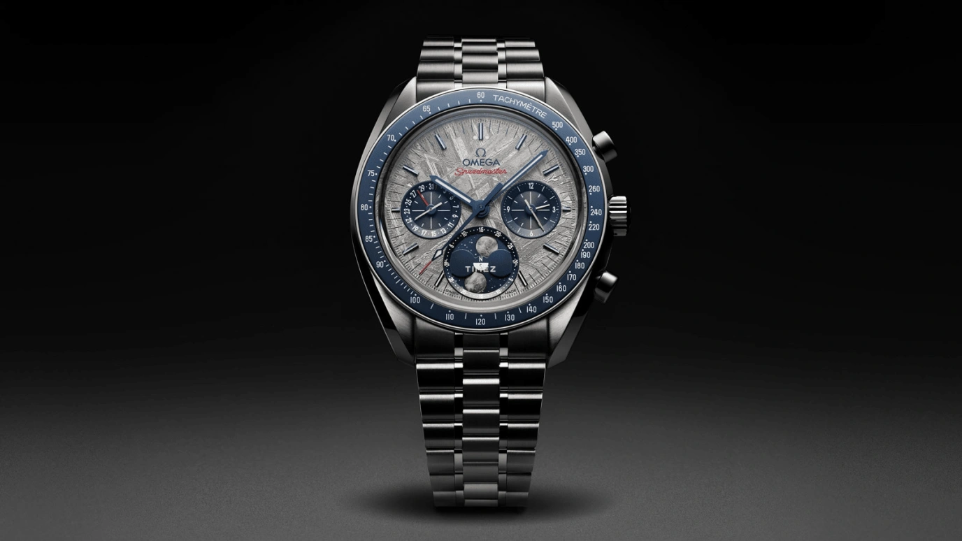 Omega,Speedmaster 43mm,43mm,Stainless Steel,Blue,Grey,Handwound,Chronograph,Moonphase,Day,Anti-magnetic,60hours,In-house Caliber,304,304.30.43.52.06.001