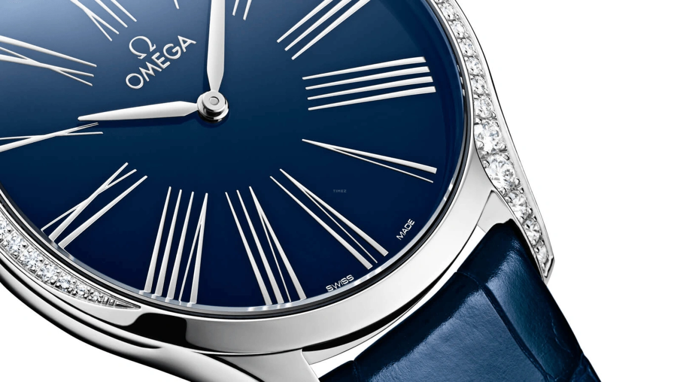 Omega,Trésor 39mm,39mm,Stainless Steel,Blue,Quartz,Day,Zodiac Indications,428,428.18.39.60.03.001