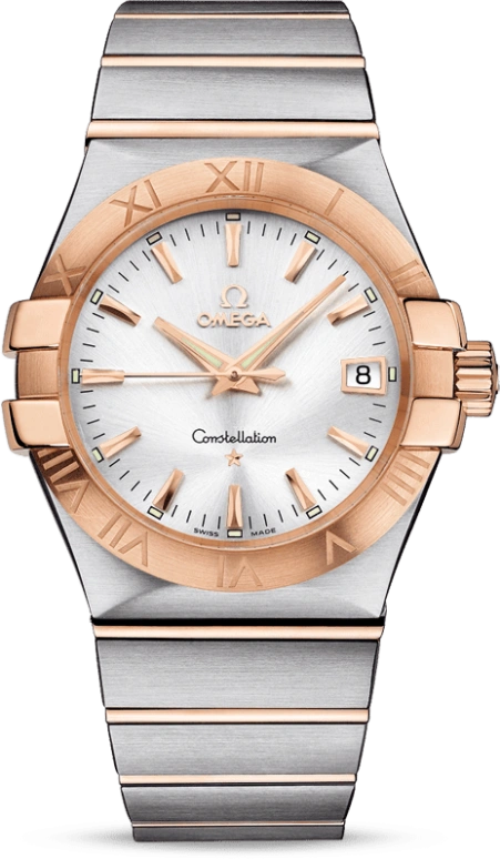 Omega,Constellation 35mm,35mm,Red Gold,Stainless Steel,Silver,Quartz,Day,30000hours,123,123.20.35.60.02.001