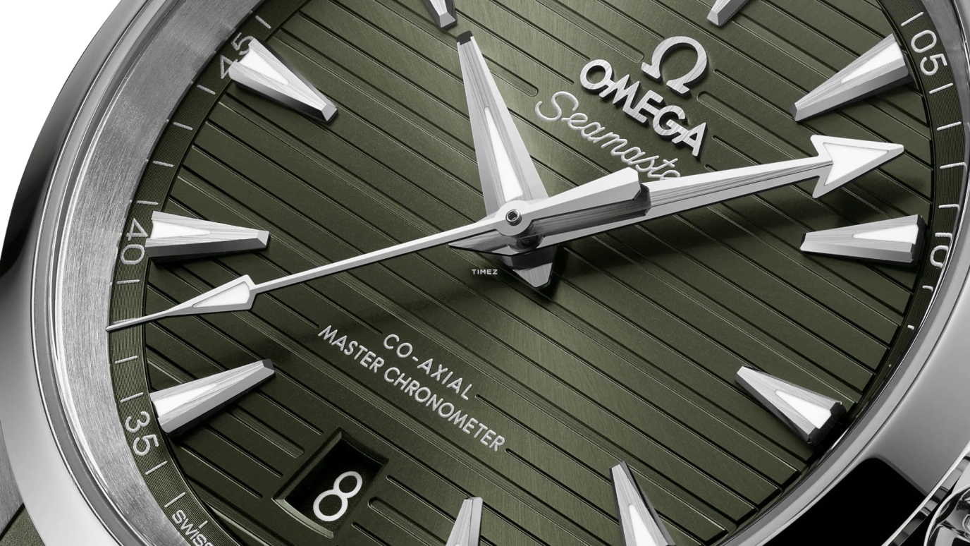 Omega,Aqua Terra 38mm,38mm,Stainless Steel,Green,Automatic,Day,Anti-magnetic,220,220.12.38.20.10.001