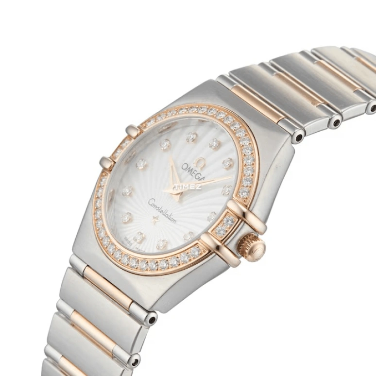 Omega,Constellation 25.50mm,25.50mm,Red Gold,Stainless Steel,Silver,Quartz,30000hours,In-house Caliber,111,111.25.26.60.55.001