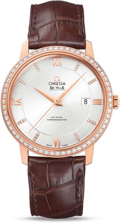 Omega,De Ville 39.50mm,39.50mm,Red Gold,Silver,Automatic,Date,Co-Axial Escapement,424,424.58.40.20.52.002