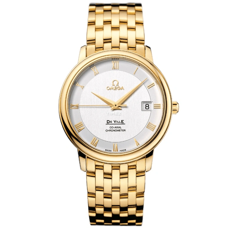 Omega,De Ville 36.50mm,36.50mm,Yellow Gold,Silver,Automatic,Day,48hours,4174,4174.31.00