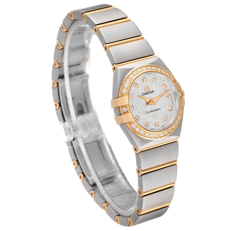 Omega,Constellation 24mm,24mm,Yellow Gold,Stainless Steel,Silver,Quartz,30000hours,In-house Caliber,123,123.25.24.60.52.002