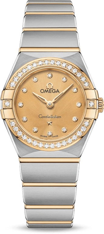 Omega,Constellation 25mm,25mm,Yellow Gold,Stainless Steel,Champagne,Quartz,In-house Caliber,Sapphire,131,131.25.25.60.58.001