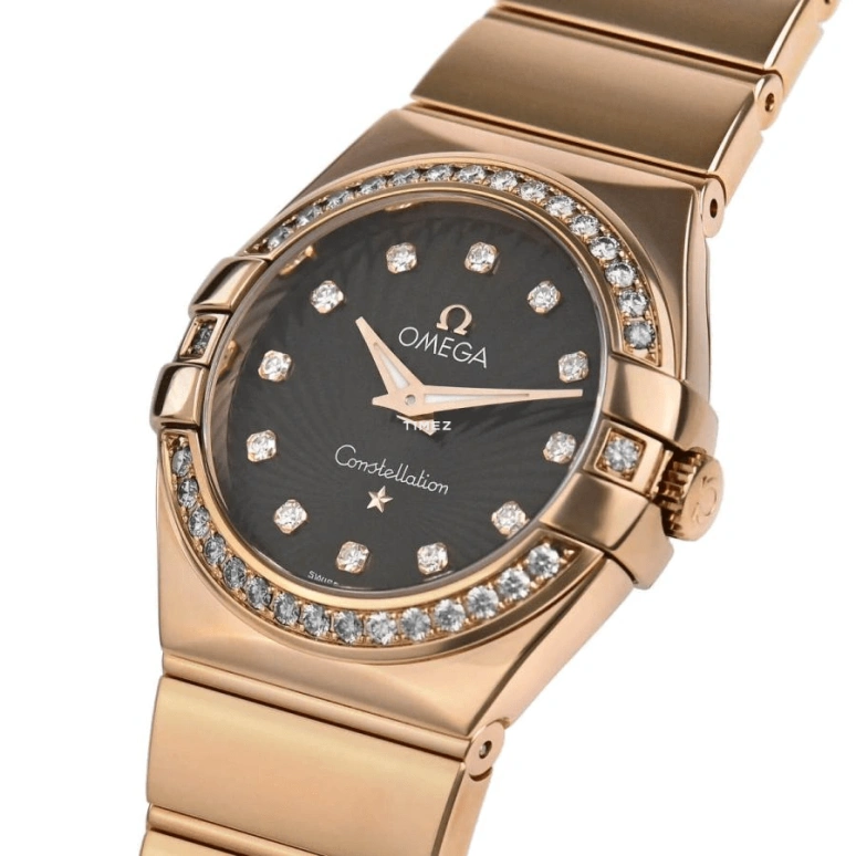 Omega,Constellation 27mm,27mm,Red Gold,Brown,Quartz,30000hours,In-house Caliber,123,123.55.27.60.63.002