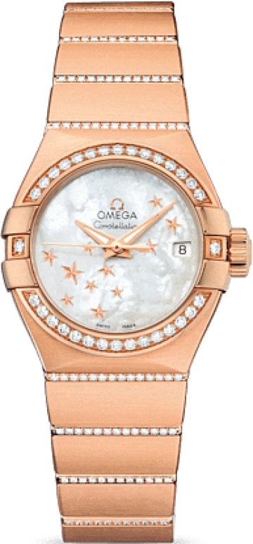 Omega,Constellation 27mm,27mm,Red Gold,White,Automatic,Date,Co-Axial Escapement,123,123.55.27.20.05.004
