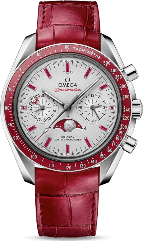 Omega,Speedmaster (Non-Moonwatch) 44.25mm,44.25mm,Platinum,Silver,Automatic,Chronograph,Moonphase,Date,Co-Axial Escapement,60hours,In-house Caliber,304,304.93.44.52.99.002