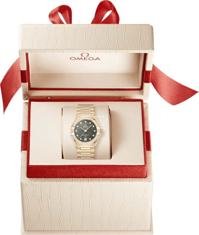 Omega,Constellation 29mm,29mm,Yellow Gold,Green,Automatic,Day,Anti-magnetic,131,131.55.29.20.99.005