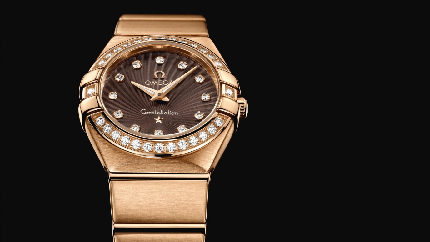 Omega,Constellation 24mm,24mm,Red Gold,Brown,Quartz,30000hours,In-house Caliber,123,123.55.24.60.63.001