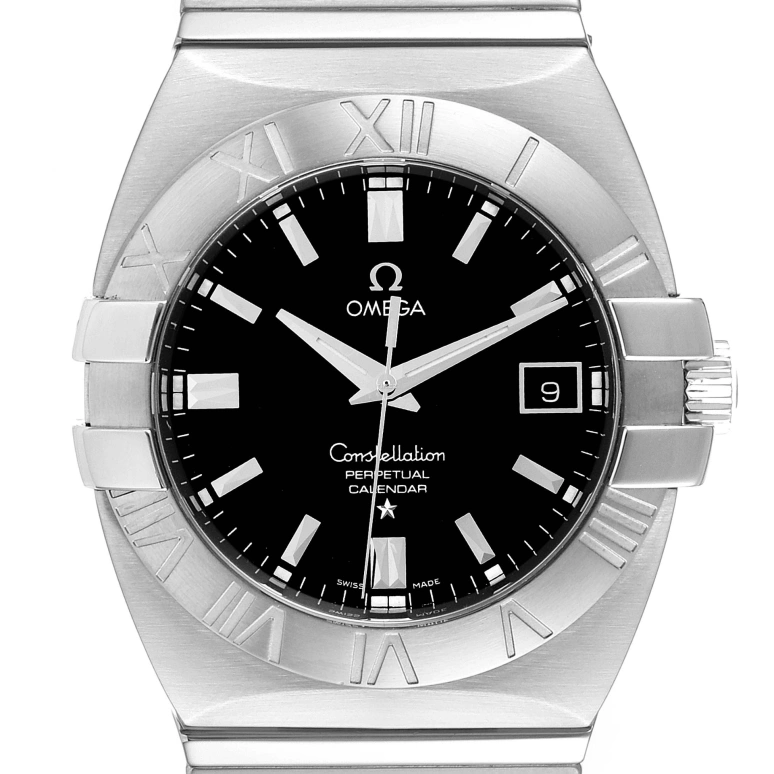Omega,Constellation 38mm,38mm,Stainless Steel,Black,Quartz,Day,30000hours,1513,1513.51.00