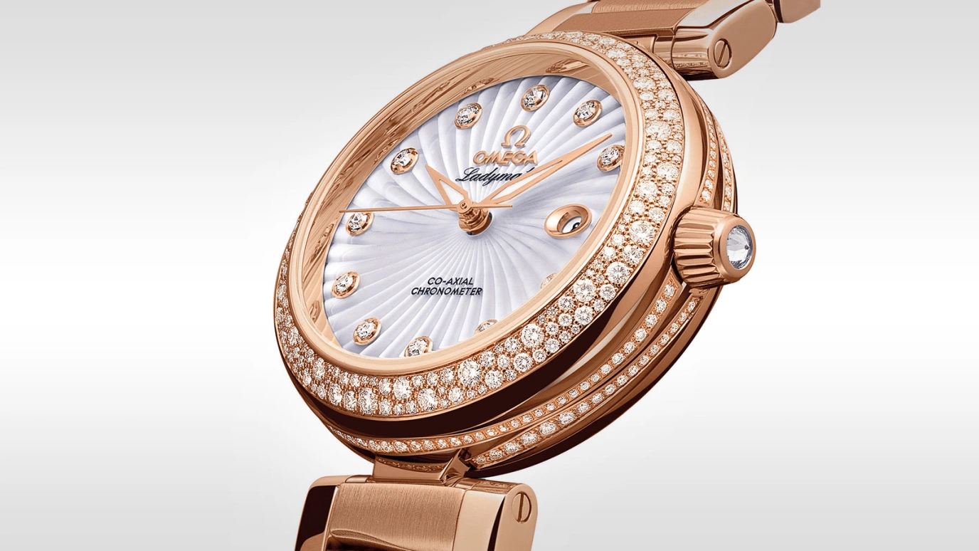 Omega,LadyMatic 34mm,34mm,Red Gold,White,Automatic,Date,Co-Axial Escapement,425,425.65.34.20.55.003