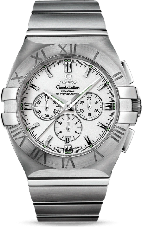 Omega,Constellation 41mm,41mm,Stainless Steel,White,Automatic,Chronograph,Date,Co-Axial Escapement,Column Wheel,52hours,In-house Caliber,1514,1514.20.00