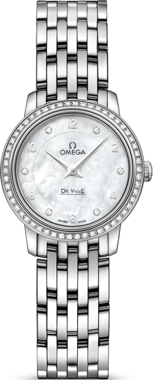 Omega,De Ville 24.50mm,24.50mm,White Gold,White,Quartz,Zodiac Indications,30000hours,424,424.55.24.60.55.003