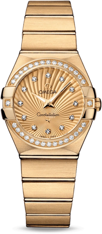 Omega,Constellation 27mm,27mm,Yellow Gold,Champagne,Quartz,30000hours,In-house Caliber,123,123.55.27.60.58.001
