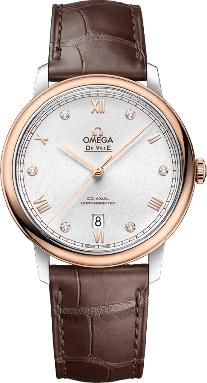 Omega,De Ville 39.50mm,39.50mm,Red Gold,Stainless Steel,Silver,Automatic,Date,Co-Axial Escapement,424,424.23.40.20.52.001