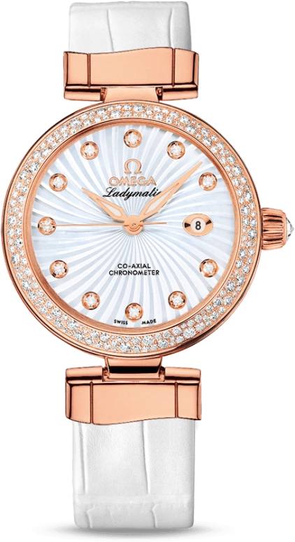 Omega,LadyMatic 34mm,34mm,Red Gold,White,Automatic,Date,Co-Axial Escapement,425,425.68.34.20.55.004