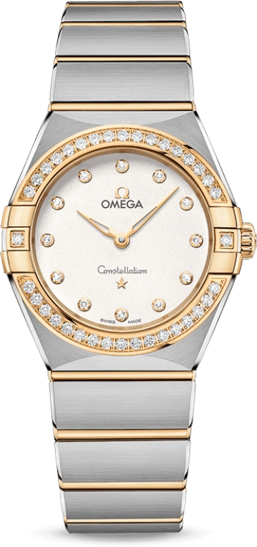 Omega,Constellation 28mm,28mm,Yellow Gold,Stainless Steel,Silver,Quartz,In-house Caliber,Sapphire,131,131.25.28.60.52.002