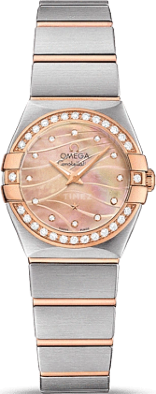 Omega,Constellation 24mm,24mm,Red Gold,Stainless Steel,Pink,Quartz,30000hours,In-house Caliber,123,123.25.24.60.57.002