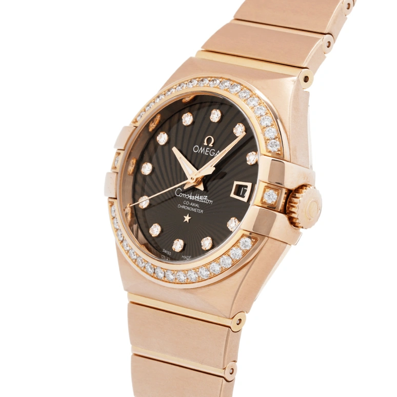 Omega,Constellation 31mm,31mm,Red Gold,Brown,Automatic,Day,50hours,123,123.55.31.20.63.001