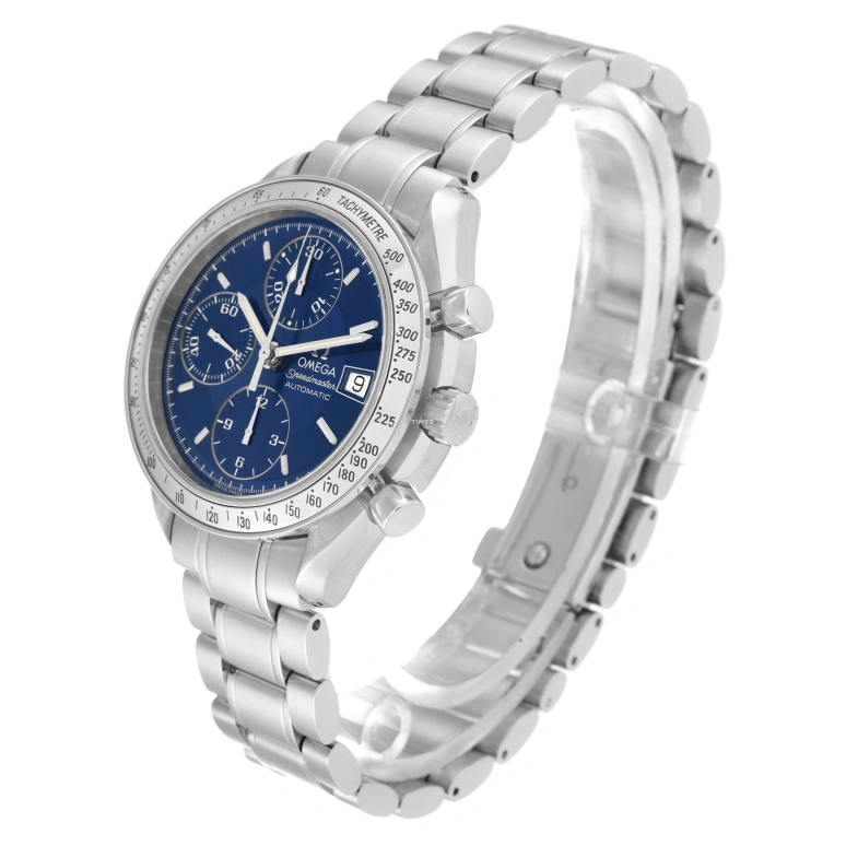 Omega,Speedmaster 39mm,39mm,Stainless Steel,Blue,Automatic,Chronograph,Day,3513,3513.80.00