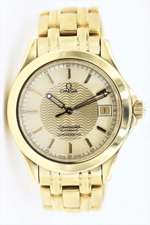 Omega,Seamaster 120M 36.25mm,36.25mm,Yellow Gold,Champagne,Automatic,Day,44hours,2101,2101.11.00