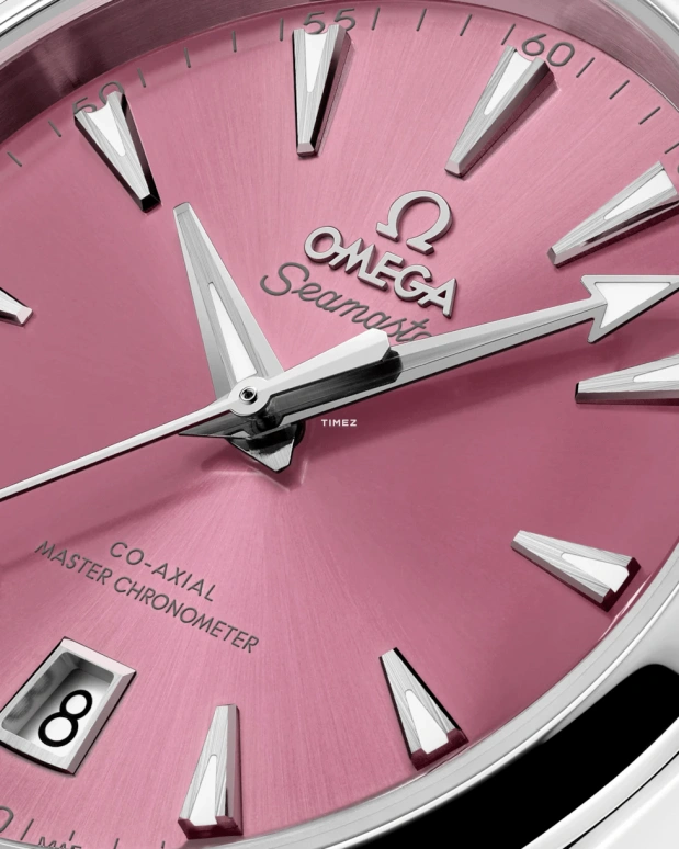 Omega,Seamaster 38mm,38mm,Stainless Steel,Pink,Automatic,Day,Anti-magnetic,220,220.10.38.20.10.005