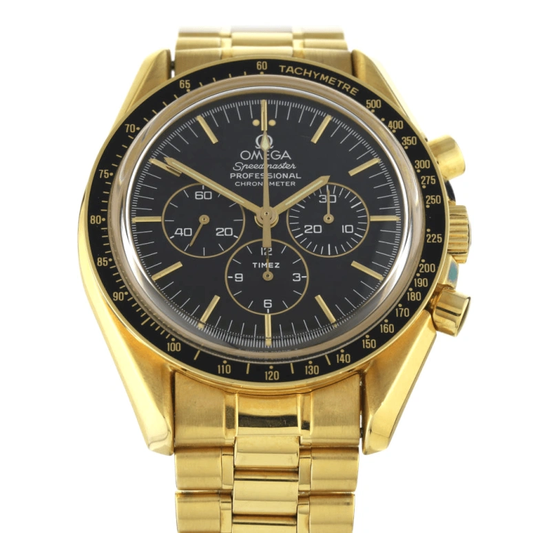 Omega,Speedmaster 42mm,42mm,Yellow Gold,Black,Handwound,Chronograph,48hours,3194,3194.50.00