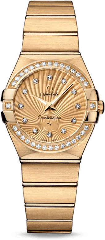 Omega,Constellation 27mm,27mm,Yellow Gold,Champagne,Quartz,30000hours,In-house Caliber,123,123.55.27.60.58.001