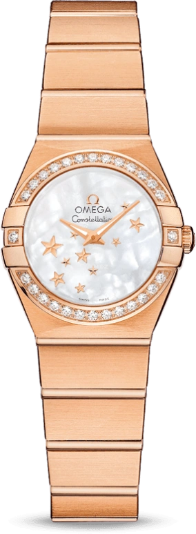 Omega,Constellation 24mm,24mm,Red Gold,White,Quartz,30000hours,In-house Caliber,123,123.55.24.60.05.003