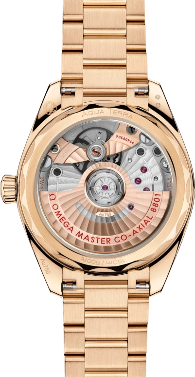Omega,Aqua Terra 34mm,34mm,Moonshine Gold,Gold,Automatic,Day,Anti-magnetic,220,220.50.34.20.08.001