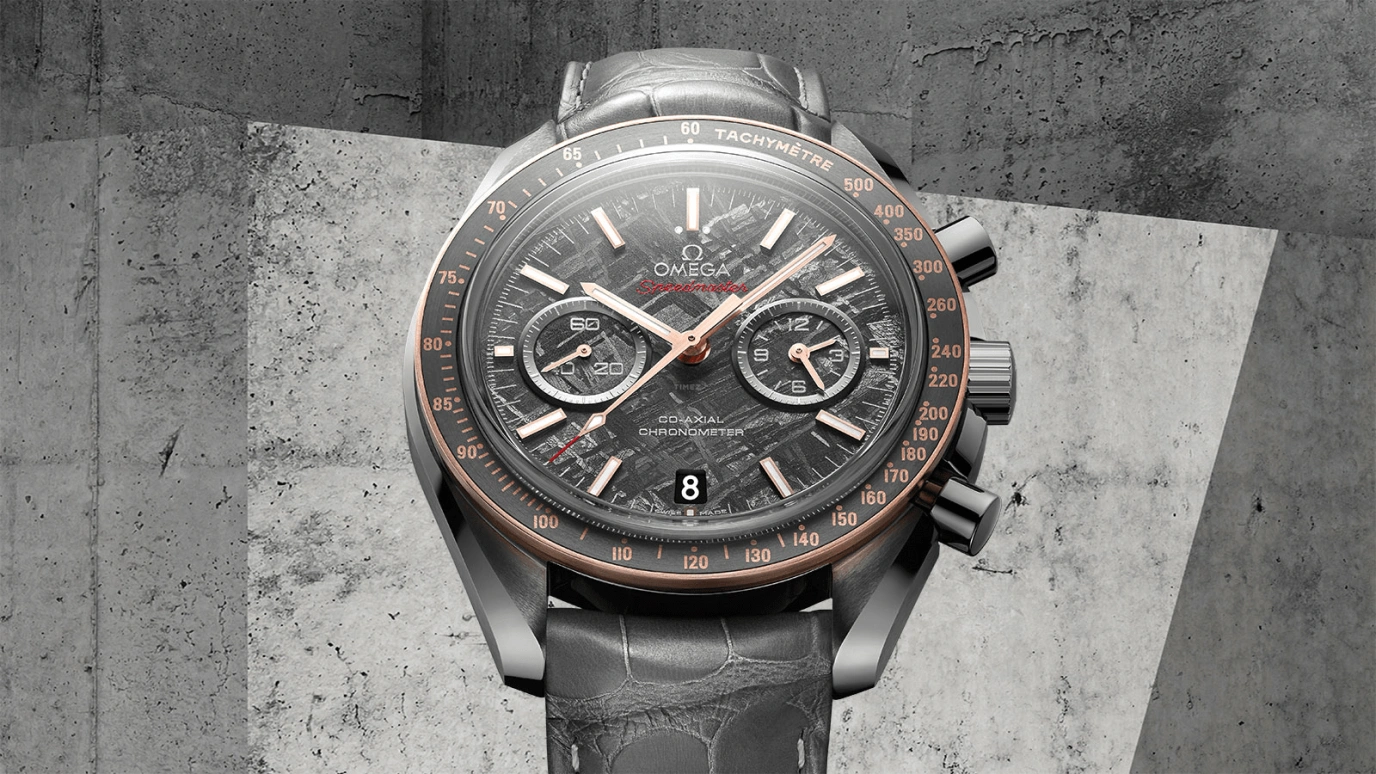 Omega,Speedmaster (Non-Moonwatch) 44.25mm,44.25mm,Ceramic,Sedna Gold,Grey,Automatic,Chronograph,Date,Co-Axial Escapement,Column Wheel,60hours,In-house Caliber,311,311.63.44.51.99.001