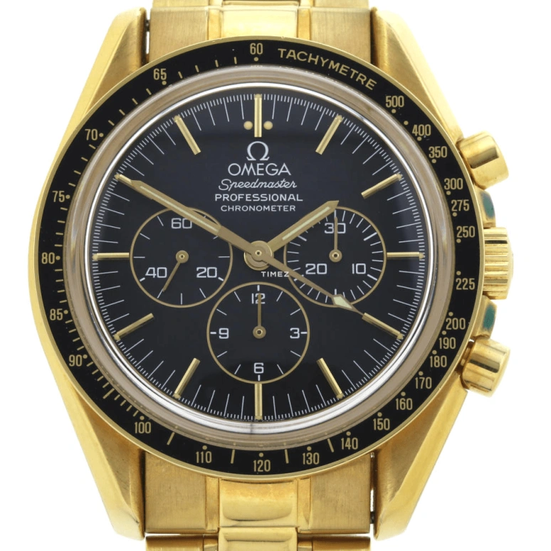 Omega,Speedmaster 42mm,42mm,Yellow Gold,Black,Handwound,Chronograph,48hours,3194,3194.50.00