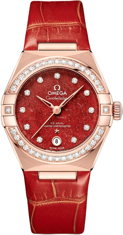 Omega,Constellation 29mm,29mm,Sedna Gold,Red,Automatic,Date,Co-Axial Escapement,131,131.58.29.20.99.005
