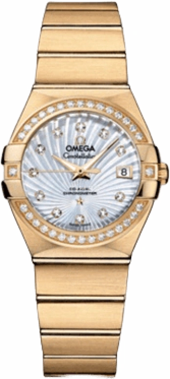 Omega,Constellation 27mm,27mm,Yellow Gold,White,Automatic,Date,Co-Axial Escapement,123,123.55.27.20.55.002