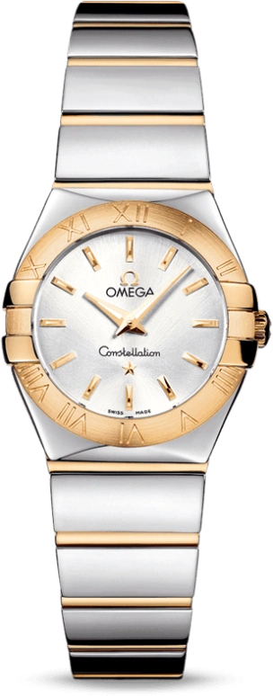 Omega,Constellation 24mm,24mm,Yellow Gold,Stainless Steel,Silver,Quartz,30000hours,In-house Caliber,123,123.20.24.60.02.004