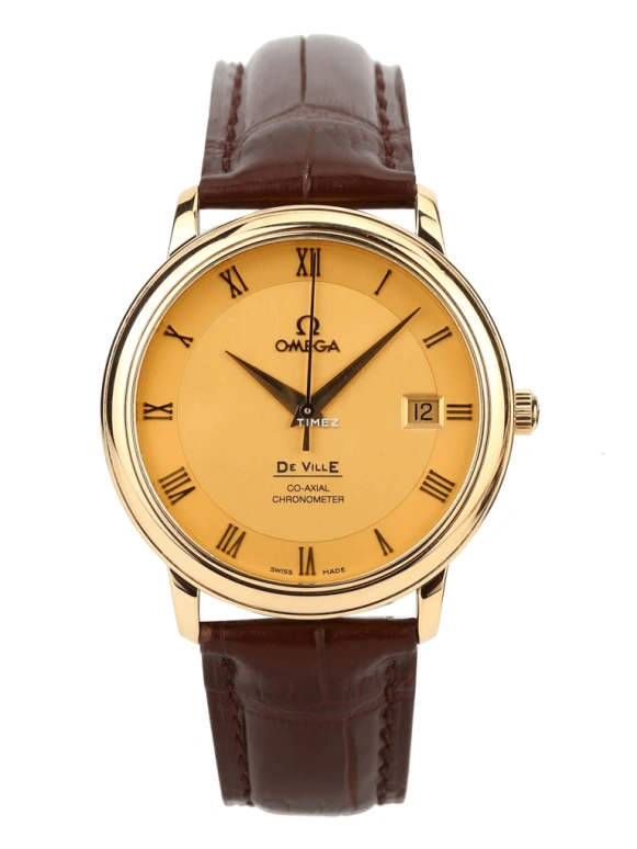 Omega,De Ville 36.50mm,36.50mm,Yellow Gold,Champagne,Automatic,Day,48hours,4617,4617.11.02