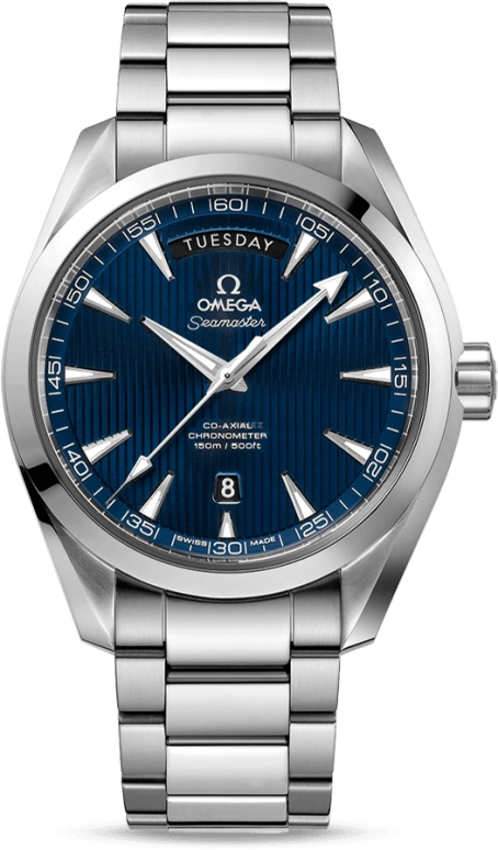 Omega,Aqua Terra 41.50mm,41.50mm,Stainless Steel,Blue,Automatic,Date,Day,Co-Axial Escapement,231,231.10.42.22.03.001