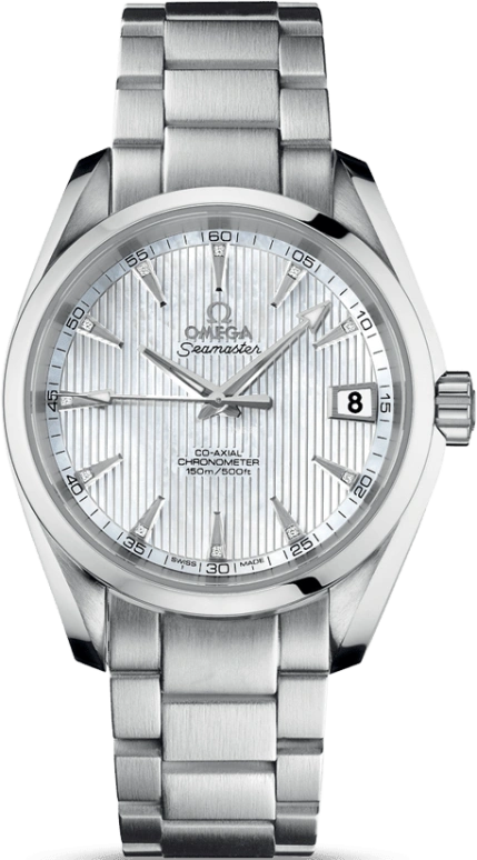 Omega,Aqua Terra 38.50mm,38.50mm,Stainless Steel,White,Automatic,Date,Co-Axial Escapement,231,231.10.39.21.55.001